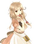  apron blonde_hair bow bracelet braid brown_eyes effie_(fire_emblem) fire_emblem fire_emblem_echoes:_mou_hitori_no_eiyuuou jewelry long_hair rojiura-cat simple_background solo upper_body white_background 