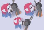  &lt;3 2016 age_difference anthro big_lips blush canine cub donkey embrace equine female french_kissing hair hannah_(ungulatr) kissing lips male mammal older_female ricky_(ungulatr) saliva simple_background tongue ungulatr wolf young younger_male 