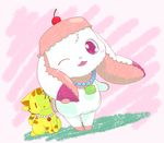  blush brown_fur cat cherry duo feline female feral food frilly fruit fur jewelpet jewelry lagomorph macaronia magzel mammal necklace one_eye_closed open_mouth rabbit sango_(jewelpet) sanrio simple_background strawberry stripes sweetspet tabby tan_fur tuft white_fur wink 