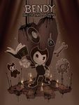  1boy bendy_and_the_ink_machine book bowtie coffin demon gear gloves ink record stuffed_toy 