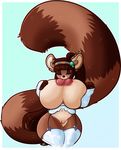 anthro areola arm_warmers armwear big_breasts big_butt big_nipples blush breast_grab breast_squeeze breasts brown_hair brown_nose butt clothing ear_tuft eyes_closed female fluffy fluffy_tail gradient_background hair hand_on_breast huge_breasts hyper hyper_breasts legwear licking long_hair long_tail mammal nipples pawns pink_nipples red_panda simple_background socks solo tehbuttercookie tongue tongue_out tuft wide_hips 