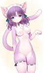  2017 anthro breasts cat clothing crunchobar feline female maid_uniform mammal nipples pinup pose pussy solo uniform 