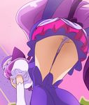  animal_ears cat_ears cat_tail cure_macaron earrings elbow_gloves food_themed_hair_ornament gloves hair_ornament haruyama_kazunori jewelry kirakira_precure_a_la_mode kotozume_yukari long_hair macaron_hair_ornament magical_girl panties precure purple_hair purple_legwear solo tail thighhighs underwear 