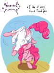  2017 absurd_res alcor90 blush clothed clothing dialogue earth_pony english_text equine eyes_closed female feral friendship_is_magic hair hi_res hooves horse mammal my_little_pony open_mouth pink_hair pinkie_pie_(mlp) pony solo text 
