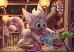  anthro bat bat_wings belfry_(tamberlane) blue_eyes clumsy english_text food fork fur group hair mammal membranous_wings open_mouth pie pink_fur pink_hair silverfox5213 tagme tamberlane_(comic) text wings 