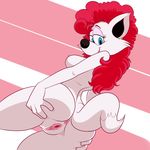  2017 anthro anus black_nose blue_eyes breasts butt cat feline female fur hair half-closed_eyes jill_(rockin&#039;_kats) lonbluewolf looking_down mammal nipples presenting presenting_hindquarters pussy red_hair rockin&#039;_kats solo white_fur 