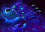  akitamonster ambiguous_gender blue_eyes day detailed_background eclipse feral fur moon purple_fur solo unknown_species 