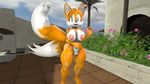  2017 3d_(artwork) anthro areola big_breasts blue_eyes breasts canine crossgender darksorm digital_media_(artwork) female fox fur hair mammal miles_prower multi_tail nipples nude open_mouth outside pussy smile solo sonic_(series) source_filmmaker video_games 