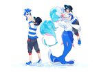  artist_request black_hair cap furry male_protagonist_(pokemon_sm) pokemon popplio primarina short_hair 