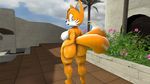  2017 3d_(artwork) anthro areola big_breasts blue_eyes breasts butt canine crossgender darksorm digital_media_(artwork) female fox fur hair mammal miles_prower multi_tail nipples nude open_mouth outside smile solo sonic_(series) source_filmmaker video_games 
