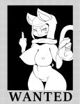  anthro areola big_breasts black_background breasts clothed clothing digital_media_(artwork) english_text erect_nipples felid female gloves greyscale holding_object hood khajiit looking_at_viewer mammal middle_finger monochrome mostly_nude nipples pussy simple_background slit_pupils smile solo standing text the_elder_scrolls tonytoran video_games wanted_poster wide_hips 