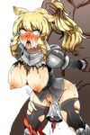  1girl ahegao animal_ears armor blonde_hair blush brown_eyes commentary_request cum cumdrip doggystyle drooling fucked_silly hair_grab hetero highres kemono_friends long_hair nipples open_mouth orgasm ponytail rhinoceros_ears rolling_eyes sakurai_yuri saliva sex spread_legs sweat tears tongue tongue_out torn_clothes white_rhinoceros_(kemono_friends) 