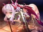  demon_girl kagami_hirotaka lilim_(taimanin_asagi_battle_arena) lilith-soft petite purple_hair succubus taimanin_asagi taimanin_asagi_battle_arena twintails yellow_eyes 