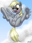  blush butt cloud clouds derp derpy_hooves_(mlp) equine female feral flying friendship_is_magic horse mammal my_little_pony nipples open_mouth outside pegasus pony pussy signature solo spread_legs spreading teats tongue wings zed001 