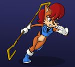  2017 anthro boots bottomless breasts brown_fur cane chauvels chipmunk clothed clothing female footwear fur gameboysage gloves hair mammal red_hair rodent sally_acorn sly_cooper_(series) sonic_(series) video_games 