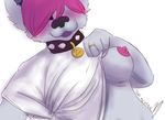  alternate_color anthro breasts collar female looking_at_viewer nintendo piercing pok&eacute;mon ring simple_background solo tobikepper_(artist) video_games vulpix zoey_v_(character) 