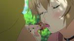  1boy 1girl animated animated_gif blush boku_to_misaki-sensei censored eyes_closed glasses licking oral penis tongue 