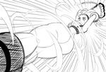  1girl ass bare_legs braid breasts cammy_white eric_lowery female gloves hat huge_ass ibuki_(street_fighter) kicking large_breasts leotard long_hair monochrome open_mouth sketch solo street_fighter thong_leotard white_background 