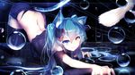 :3 animal_ears bai_yemeng bare_shoulders blue_eyes blue_hair butt_crack cat_ears cat_girl cat_tail cropped eyes hatsune_miku highres image_sample kemonomimi_mode long_hair multicolored multicolored_eyes paw_pose ribbon shirt_slip short_shorts shorts solo tail thighhighs v-shaped_eyebrows very_long_hair vocaloid wallpaper yellow_eyes 