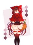  alice_(pandora_hearts) animal_hood apple apron bangs basket bell bottle brown_hair brown_legwear capelet cat_hood corokuro corset cosplay covered_mouth cowboy_shot dress elbow_gloves eyebrows_visible_through_hair flower food frilled_apron frilled_capelet frills fruit gloves hair_between_eyes hands_up highres holding holding_basket holding_food holding_fruit hood hood_up hoodie jingle_bell legs_together little_red_riding_hood little_red_riding_hood_(grimm) little_red_riding_hood_(grimm)_(cosplay) long_hair looking_at_viewer miniskirt pandora_hearts purple_eyes red_apple red_capelet red_ribbon red_skirt ribbon rose side_braids skirt skirt_set slit_pupils solo thighhighs transparent_background very_long_hair waist_apron wine_bottle 