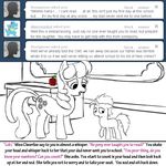  apple bitterplaguerat cheerilee_(mlp) cutie_mark dialogue earth_pony english_text equine fan_character food friendship_is_magic fruit horn horse loki_(bitterplaguerat) mammal my_little_pony pony text unicorn 