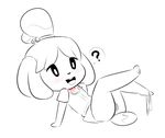  2016 ? animal_crossing anthro anus blush bottomless canine clothed clothing dog female fur hair hearlesssoul isabelle_(animal_crossing) mammal nintendo open_mouth panties panties_around_one_leg pussy reclining solo underwear video_games 