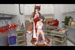  apron blood brain bucket canine clothing duo eleode english_text female fox gore human kitchen male mammal saw text tools 