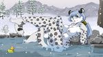  2017 anthro areola big_breasts breasts erect_nipples feline female leopard mammal multi_breast nipples nude snow_leopard solo yawg 