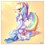  &lt;3 animal_genitalia anthro blush bottomless clothed clothing cum equine friendship_is_magic girly hoodie hoodie_(artist) horse mammal my_little_pony rainbow_dash_(mlp) vaginal 