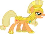  alpha_channel applejack_(mlp) armor blonde_hair cutie_mark earth_pony equine female feral friendship_is_magic fur green_eyes hair hat helmet horse horseshoe mammal multicolored_hair my_little_pony pony royal_guard_(mlp) simple_background solo spaceponies transparent_background 