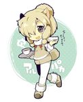  :d alpaca_ears alpaca_suri_(kemono_friends) alpaca_tail animal_ears ankle_boots bangs beige_footwear beige_shorts beige_vest blonde_hair blue_background blue_eyes blush boots breast_pocket brown_footwear brown_ribbon chibi cup drink eyelashes full_body fur-trimmed_boots fur-trimmed_sleeves fur-trimmed_vest fur_collar fur_trim gradient_ribbon hair_bun hair_ornament hair_over_one_eye hair_ribbon hair_tie holding holding_cup holding_tray horizontal_pupils japari_symbol jpeg_artifacts kemono_friends leg_lift long_sleeves looking_at_viewer misaki_(1n1m) multicolored multicolored_background multicolored_footwear multicolored_ribbon neck_ribbon no_nose open_mouth pantyhose pantyhose_under_shorts pocket polka_dot polka_dot_background red_ribbon ribbon shirt shoe_ribbon short_hair shorts sidelocks smile solo swept_bangs tail tareme tea teacup translated tray tress_ribbon twitter_username two-tone_background vest walking white_background white_legwear white_shirt yellow_ribbon 