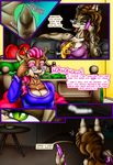  2017 absurd_res anthro big_breasts breasts cat cervine cleavage clothed clothing comic deer duo erect_nipples feline female happyanthro hi_res mammal nintendo nipples side_boob smile under_boob video_games 