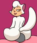  2017 anthro bed big_butt butt cat cats_don&#039;t_dance digital_media_(artwork) facesitting feline female fur hair half-closed_eyes male male/female mammal mr.under nude on_bed sawyer_(cats_don&#039;t_dance) simple_background smile warner_brothers white_fur white_hair wide_hips 