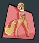  bikini blonde_hair clothing equine hair horse mammal pedverse pony swimsuit 