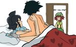  1girl 2boys alain_(pokemon) caught character_request clothed_female_nude_male indoors manon_(pokemon) multiple_boys nintendo nude pokemon pokemon_(anime) pokemon_xy precure_netorare satoshi_(pokemon) tagme walk-in yaoi 