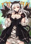  :d animal_ears bare_shoulders black_wings breasts cat_ears cat_paws cat_tail dress english feathers flower frills gothic_lolita hairband large_breasts lolita_fashion lolita_hairband long_hair long_sleeves looking_at_viewer open_mouth paw_pose paws red_eyes rose rozen_maiden silver_hair smile solo suigintou tail tousen wings 