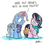  2017 bobthedalek dialogue duo english_text equine female friendship_is_magic horn humor mammal my_little_pony pun scarf starlight_glimmer_(mlp) text trixie_(mlp) unicorn 
