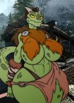  2016 2017 anthro argonian big_breasts breasts discoverychannelofficial fazzer12 female hi_res huge_breasts scalie solo the_elder_scrolls video_games wide_hips 