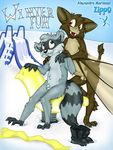  anthro balls bat brown_fur cub duo fur grey_fur male mammal mitch_savours mizzyam nude playground raccoon sachel snow suce_(artist) young zippo_(artist) 