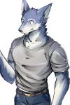  2018 anthro canine chung0_0 clothed clothing digital_media_(artwork) fur hi_res male mammal simple_background wolf 