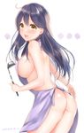  ass erect_nipples kantai_collection naked_apron sakiryo_kanna signed ushio_(kancolle) 