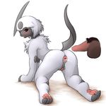 absol all_fours anal anthro anus artist_request big_anus censored cum disembodied_penis duo female flucra from_behind furry gaping gaping_anus male nintendo penis plain_background pok&#233;mon pok&#233;morph pokemon puffy_anus pussy straight unknown_artist unknown_species video_games white_background 