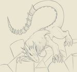  dannyg dragon feral fur furred_dragon hair horn male simple_background sketch solo standing 