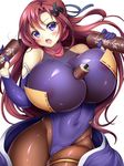  1girl breasts highres huge_breasts looking_at_viewer seta_(monyun) simple_background solo white_background 