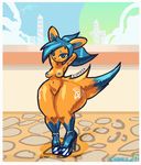  2017 anthro areola blue_eyes breasts canine clothing esperia(formula9) female footwear formula9 fox fur high_heels hybrid looking_at_viewer mammal navel nipples nude orange_fur outside planet pussy rabbit shoes short short_stack shortstack smile solo thick_thighs towers wide_hips 