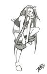  bags_under_eyes breasts chemise commentary cryamore dressing esmyrelda_maximus food food_in_mouth freckles hair_down highres long_hair mouth_hold panties robert_porter shorts shorts_pull sidelocks sketch small_breasts socks solo standing standing_on_one_leg toast toast_in_mouth underwear underwear_only very_long_hair 