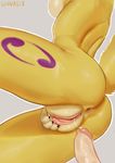  2017 anthro anus butt cum_trail digimon female fur male nude pussy renamon tattoo wolvalix yellow_fur 