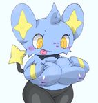  1girl artist_request breasts furry nipples pokemon shinx solo tongue tongue_out yellow_eyes 