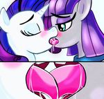  badkittenbunny blush equine female female/female friendship_is_magic horse kissing mammal maud_pie_(mlp) my_little_pony pony rarity_(mlp) tongue 