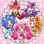  :3 :d ;) animal_ears arisugawa_himari blue_eyes blue_gloves blue_hair bunny_ears cat_ears cat_tail chibi cure_chocolat cure_custard cure_gelato cure_macaron cure_whip dog_ears dog_tail dress earrings extra_ears fangs food_themed_hair_ornament gloves hair_ornament hat jewelry kenjou_akira kirakira_precure_a_la_mode kotozume_yukari kurarin lion_ears lion_tail magical_girl multiple_girls one_eye_closed open_mouth orange_eyes orange_hair pink_eyes pink_hair ponytail precure purple_eyes purple_hair red_eyes red_hair side_ponytail smile squirrel_ears squirrel_tail tail tategami_aoi top_hat twintails usami_ichika white_gloves 